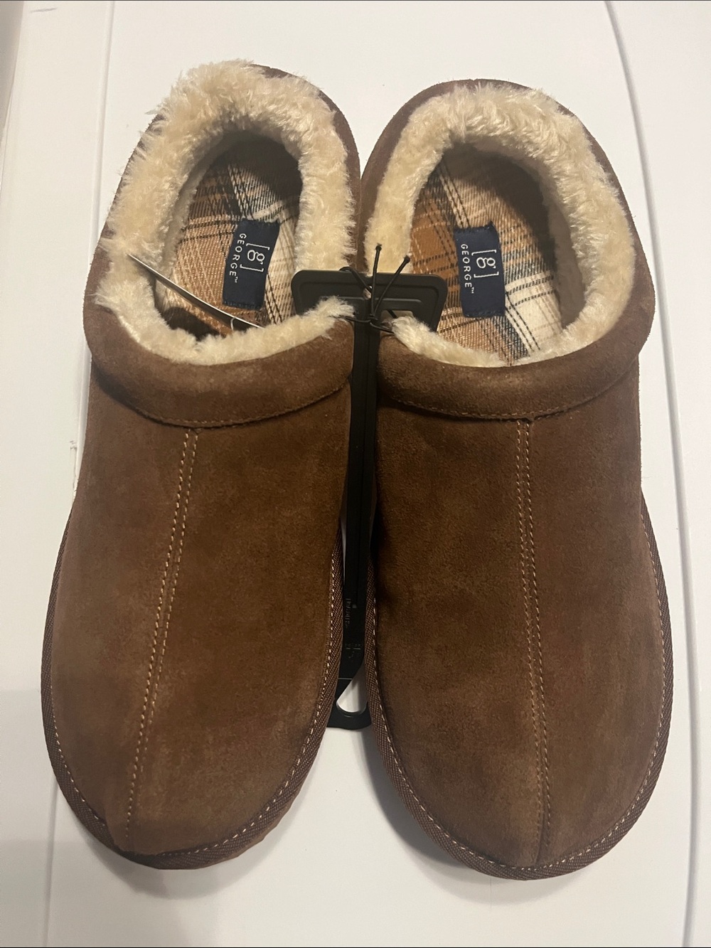 George Brown Suede Fleece-Lined Slip-On Loafers